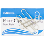 INITIATIVE PAPER CLIP GIANT PLAIN 50MM PACK 100