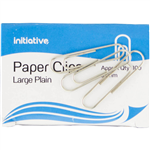 INITIATIVE PAPER CLIP LARGE PLAIN 33MM PACK 100