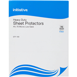 INITIATIVE SHEET PROTECTORS HEAVY DUTY PVC FREE AND COPY SAFE 70 MICRON A4 CLEAR BOX 100