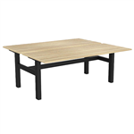 OLG AGILE FIXED HEIGHT 2PERSON DESK WORKSTATION BLACK FRAME 1800MM X 750MM NEW OAK RAVINE TOP