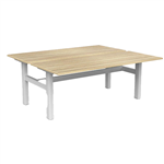 OLG AGILE FIXED HEIGHT 2PERSON DESK WORKSTATION WHITE FRAME 1800MM X 750MM NEW OAK RAVINE TOP