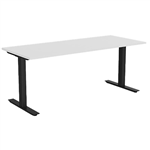 OLG AGILE FIXED HEIGHT INDIVIDUAL DESK WORKSTATION BLACK FRAME 1800MM X 750MM WHITE TOP