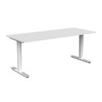 OLG AGILE FIXED HEIGHT INDIVIDUAL DESK WORKSTATION WHITE FRAME 1800MM X 750MM WHITE TOP
