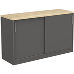 EKOSYSTEM CREDENZA 1200 X 400 X 720MM NEW OAKCHARCOAL