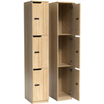 OLG KNOX 3 DOOR LOCKER 305 X 455 X 1805MM NORDIC MAPLE