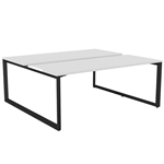 OLG ANVIL 2PERSON DSD WORKSTATION BLACK FRAME 1800 X 750MM WHITE