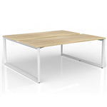 OLG ANVIL 2PERSON DSD WORKSTATION WHITE FRAME 1800 X 750MM NEW OAK RAVINE