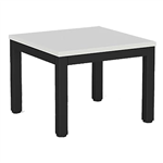 OLG AXIS COFFEE TABLE 600 X 600MM BLACK FRAME WHITE TOP