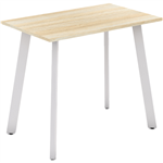 OLG FLARE BAR LEANER 4 LEG WHITE FRAME 1200MM X 750MM NEW OAK RAVINE