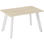 OLG FLARE TABLE 4 LEG WHITE FRAME 1200 X 750MM NORDIC MAPLE
