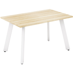 OLG FLARE TABLE 4 LEG WHITE FRAME 1200 X 750MM NEW OAK RAVINE