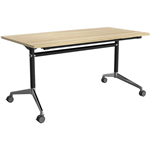 OLG MODULUS FLIP TABLE 1200 X 750MM BLACK FRAME NEW OAK TOP