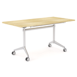 OLG MODULUS FLIP TABLE 1200 X 750MM WHITE FRAME NEW OAK TOP