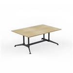 OLG MODULUS MEETING TABLE ALL BLACK FRAME 1800 X 1200MM NEW OAK TOP
