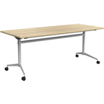OLG UNI FLIP TABLE WHITE FRAME 1600 X 750MM NEW OAK RAVINE