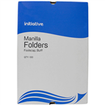 INITIATIVE MANILLA FOLDERS FOOLSCAP BUFF BOX 100