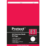 PROTEXT E3 PREMIUM EXERCISE BOOK RULED 8MM 70GSM 96 PAGE A4 ASSORTED