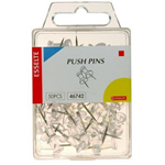 ESSELTE PUSH PINS CLEAR PACK 50