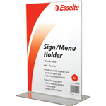 ESSELTE SIGN  MENU HOLDER DOUBLE SIDED PORTRAIT A4 CLEAR