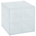 ESSELTE SHELF MODULAR SYSTEM 152MM CUBE 4 DRAW CLEAR