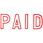 XSTAMPER CXBN 1005 PREINKED MESSAGE STAMP PAID 42 X 13MM RED