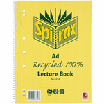 SPIRAX 814 LECTURE BOOK 7MM RULED 7 HOLE PUNCHED 100 RECYCLED SPIRAL BOUND A4 140 PAGE