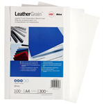 GBC IBICO BINDING COVER LEATHERGRAIN 300GSM A4 WHITE PACK 100
