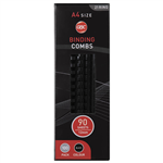 GBC PLASTIC BINDING COMB ROUND 21 LOOP 12MM A4 BLACK PACK 100