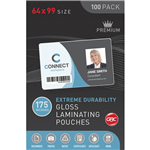 GBC LAMINATING POUCH 175 MICRON 64 X 99MM CLEAR PACK 100