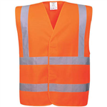 PORTWEST C470 HIVIS TWO BAND AND BRACE VEST ORANGE 2XL3XL