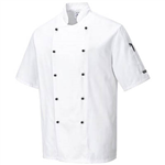 PORTWEST C734 KENT CHEFS JACKET SHORT SLEEVE WHITE L