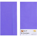 QUILL DL COLOURED ENVELOPES PLAINFACE STRIP SEAL 80GSM 110 X 220MM LILAC PACK 25