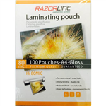 RAZORLINE LAMINATING POUCH 80 MICRON A4 CLEAR PACK 100