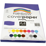 RAINBOW COVER PAPER 125GSM A4 PURPLE PACK 100
