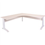 RAPID SPAN CORNER WORKSTATION TIMBER MODESTY PANEL 1800 X 1800 X 700MM WHITE