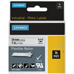 DYMO SD1734524 RHINO INDUSTRIAL TAPE FLEXIBLE NYLON 24MM BLACK ON WHITE