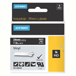 DYMO RHINO INDUSTRIAL TAPE VINYL 24MM WHITE ON BLACK