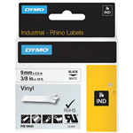 DYMO SD18443 RHINO INDUSTRIAL TAPE VINYL 9MM BLACK ON WHITE