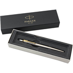 PARKER JOTTER BALLPOINT PEN MEDIUM BLUE INK STAINLESS STEEL GOLD TRIM GIFT BOX