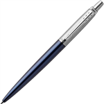 PARKER JOTTER BALLPOINT PEN MEDIUM BLUE INK ROYAL BLUE CHROME TRIM