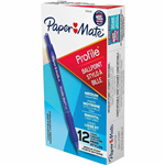 PAPERMATE PROFILE RETRACTABLE BALLPOINT PEN 10MM BLUE PACK 12