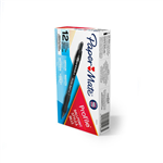 PAPERMATE PROFILE RETRACTABLE BALLPOINT PEN 10MM BLACK PACK 12