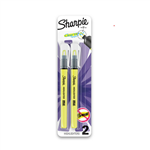 SHARPIE CLEAR VIEW HIGHLIGHTER STICK SEETHROUGH CHISEL YELLOW PACK 2