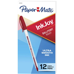 PAPERMATE INKJOY 100ST BALLPOINT PENS MEDIUM RED BOX 12