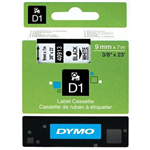 DYMO 41913 D1 LABELLING TAPE 9MM X 7M BLACK ON WHITE