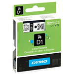 DYMO 43613 D1 LABELLING TAPE 6MM X 7M BLACK ON WHITE