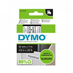 DYMO 45013 D1 LABELLING TAPE 12MM X 7M BLACK ON WHITE