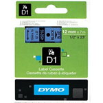 DYMO 45016 D1 LABELLING TAPE 12MM X 7M BLACK ON BLUE