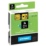 DYMO 45018 D1 LABELLING TAPE 12MM X 7M BLACK ON YELLOW