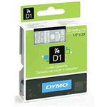DYMO 45020 D1 LABELLING TAPE 12MM X 7M WHITE ON CLEAR